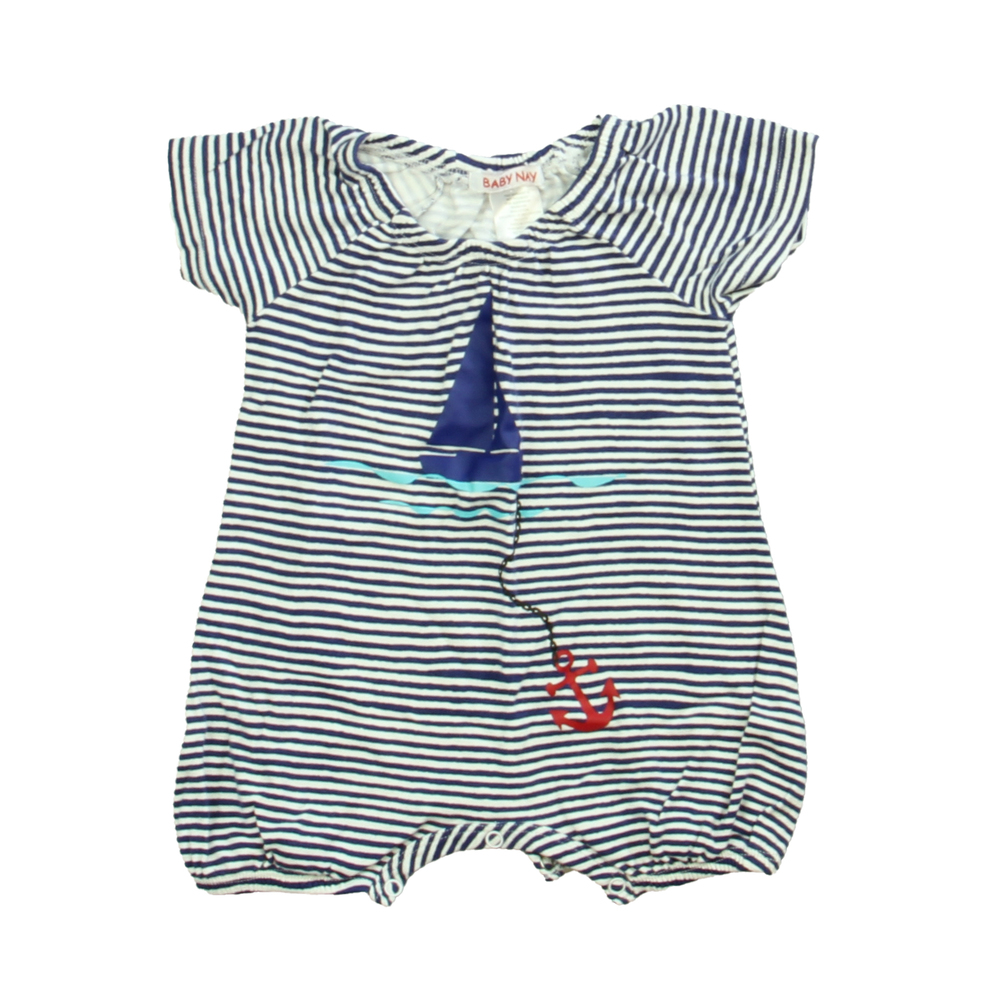 Baby Nay Unisex Navy Stripe Romper size: 12 Months